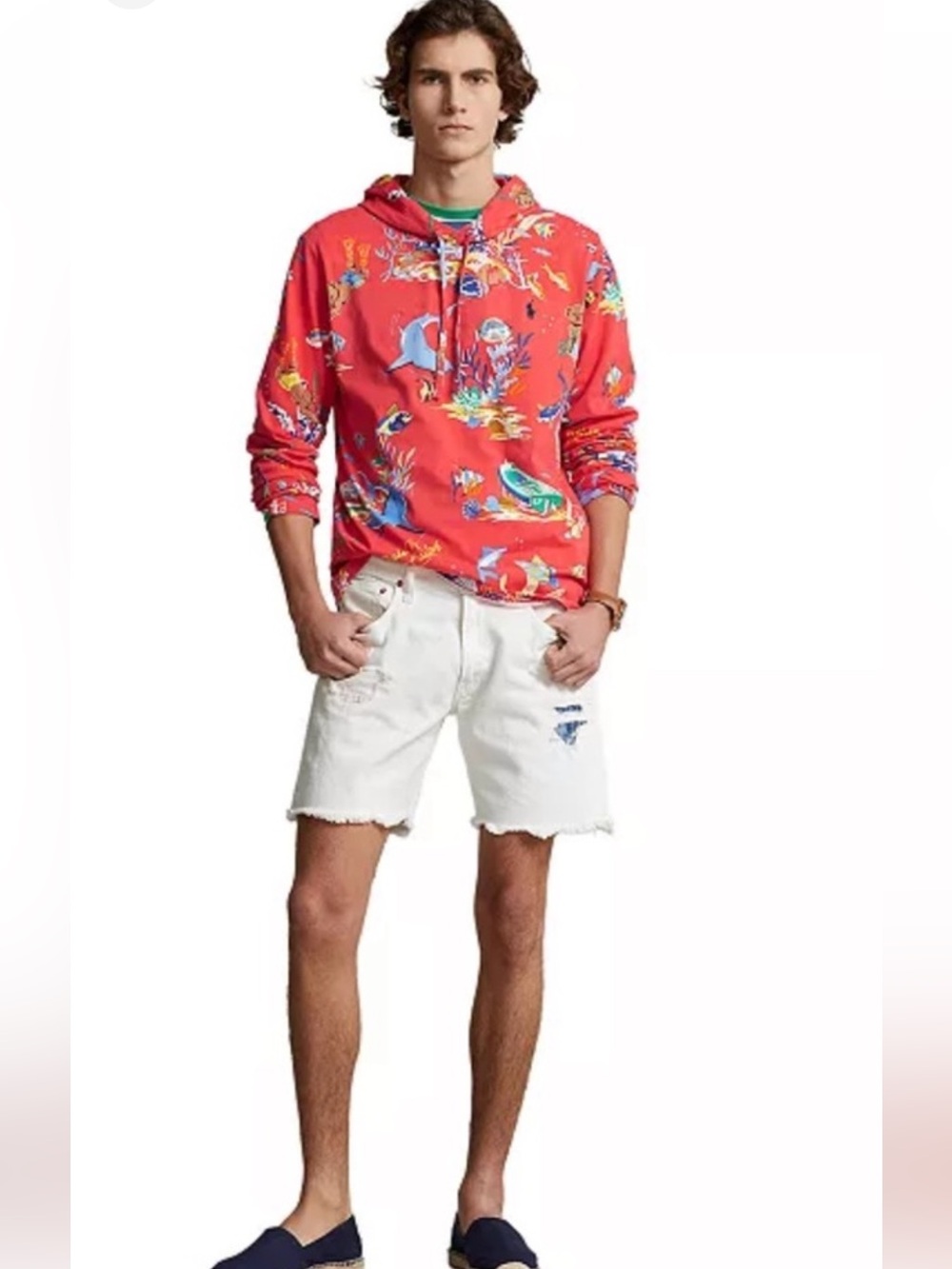 Ralph Lauren Red Nautical/Marine Bear Hoodie